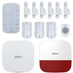 Kit alarme sans fil WIFI, 3G, 4G et GPRS 150 zones 868Ghz - DAHUA - 13 pièces