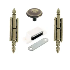 Kit ameublement vieux laiton patiné, lot de 2