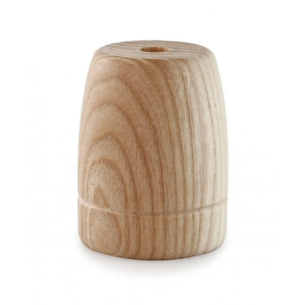 Kit Cache Douille Vintage en Bois Brut à Peindre Élégance Retro pour Vos Luminaires