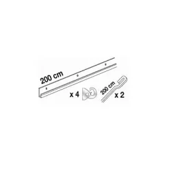 Kit cimaise décorative en aluminium blanc 2m.