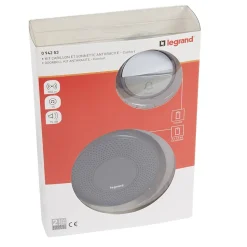 Kit Confort carillon et sonnette sans fil Legrand avec 15 mélodies alimentation par piles - anthracite