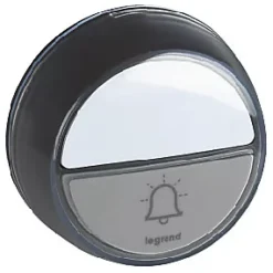 Kit Confort carillon et sonnette sans fil Legrand avec 15 mélodies alimentation par piles - anthracite