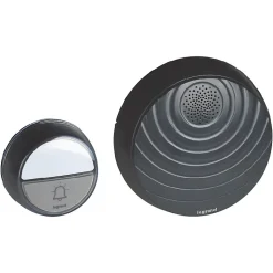 Kit Confort carillon et sonnette sans fil Legrand avec 15 mélodies alimentation par piles - anthracite