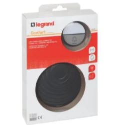 Kit Confort carillon et sonnette sans fil Legrand avec 15 mélodies alimentation par piles - anthracite