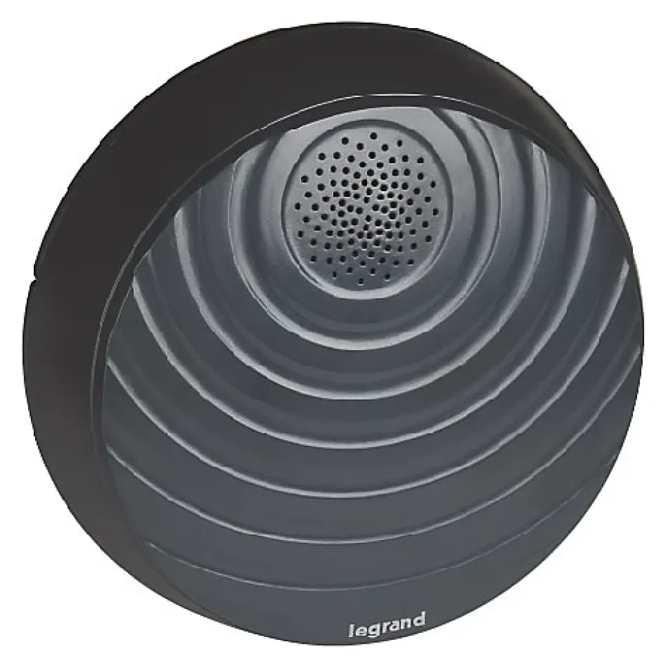 Kit Confort carillon et sonnette sans fil Legrand avec 15 mélodies alimentation par piles - anthracite