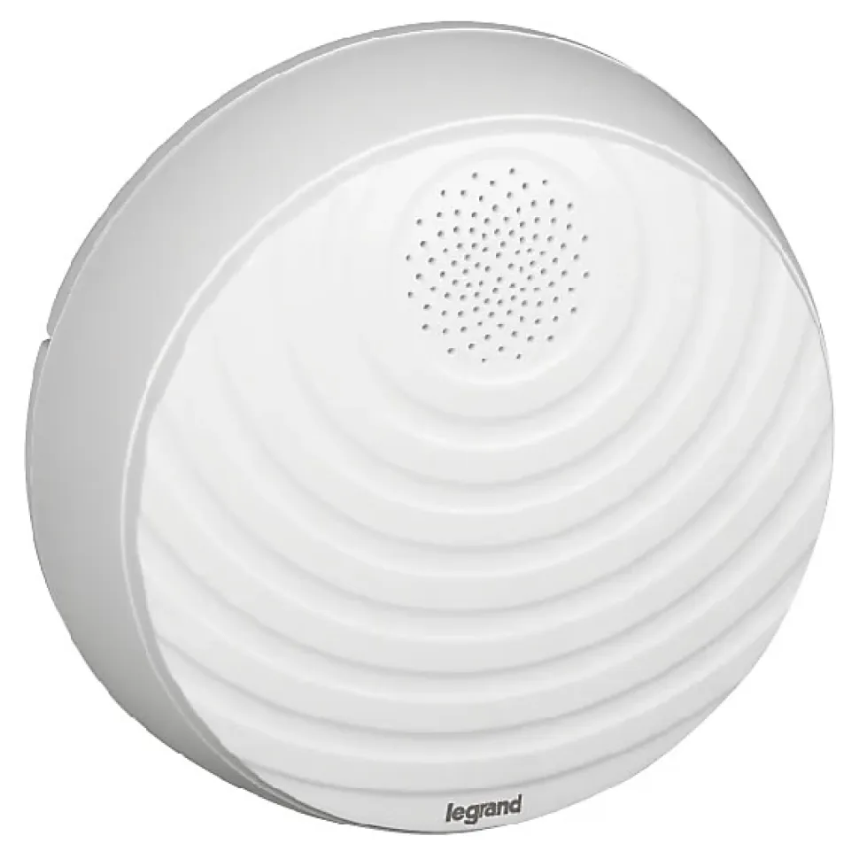 Kit Confort carillon et sonnette sans fil Legrand avec 15 mélodies alimentation par piles - blanc