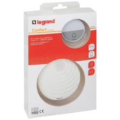 Kit Confort carillon et sonnette sans fil Legrand avec 15 mélodies alimentation par piles - blanc