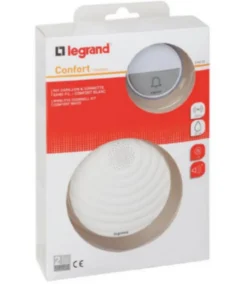 Kit Confort carillon et sonnette sans fil Legrand avec 15 mélodies alimentation par piles - blanc