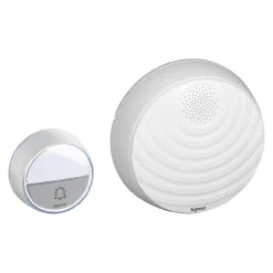 Kit Confort carillon et sonnette sans fil Legrand avec 15 mélodies alimentation par piles - blanc