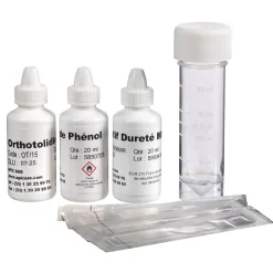 Kit d'analyses d'eau TH, PH, Nitrate, Chlore