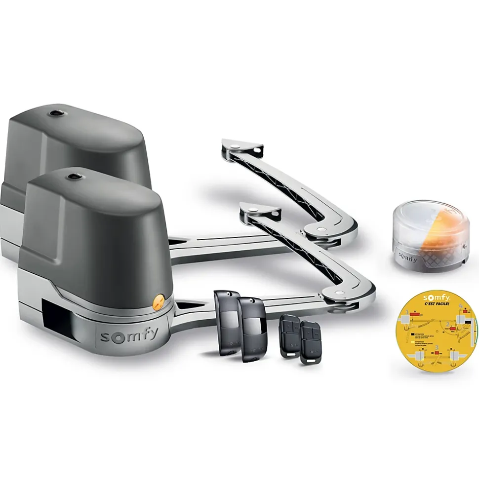 Kit de motorisation à bras Evolvia Flash Somfy pour portail battant