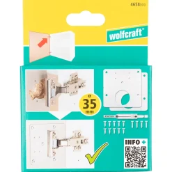 Kit de réparation de réparation charnière de porte 17 pièces Wolfcraft 4658000