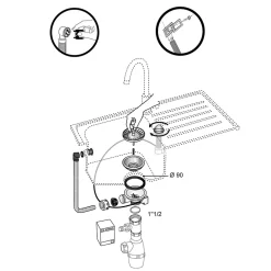 Kit de trop-plein circulaire blanc Wirquin