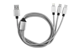 Kit de voyage avec câble de charge 3 en 1, double chargeur, double chargeur de voiture