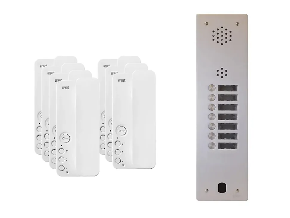 Kit interphone 1 rangée avec 7 combinés URMET Collectif