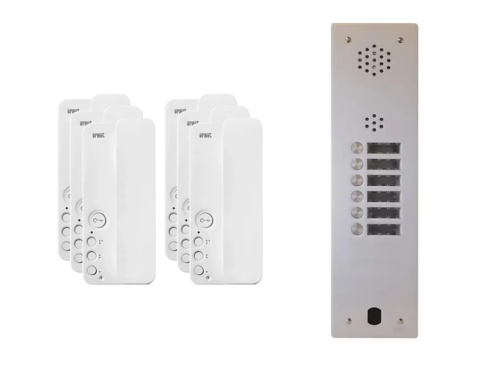 Kit interphone 1 rangée avec 6 combinés URMET Collectif
