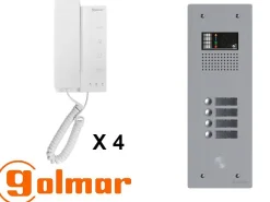 Kit interphone avec 4 combinés GOLMAR Collectif