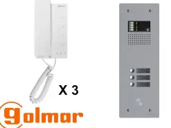 Kit interphone avec 3 combinés GOLMAR Collectif