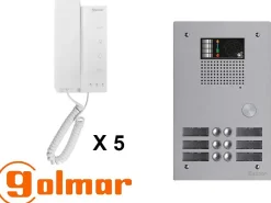 Kit interphone avec 5 combinés GOLMAR Collectif