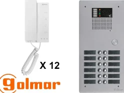 Kit interphone avec 12 combinés GOLMAR Collectif