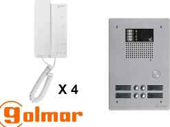 Kit interphone avec 4 combinés GOLMAR Collectif