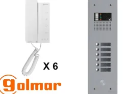 Kit interphone avec 6 combinés GOLMAR Collectif