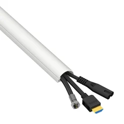 Kit moulure semi-circulaire D-Line 30 x 15 mm blanc avec accessoires, lot de 3