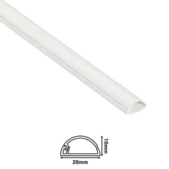 Kit moulure semi-circulaire D-Line 20 x 10 mm blanc avec accessoires, lot de 4