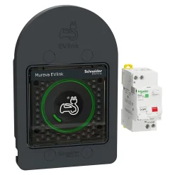 Kit Mureva EVlink - Protection + Prise courant 2P+T renforcée VE IP66 IK08 Gris Schneider Electric