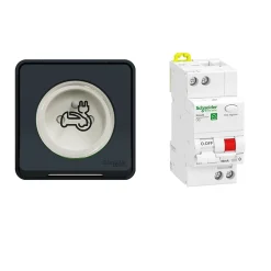 Kit Mureva Styl - Protection + Prise courant 2 pôle+terre renforcée VE IP55 IK08 Gris Schneider Electric