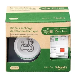 Kit Mureva Styl - Protection + Prise courant 2 pôle+terre renforcée VE IP55 IK08 Gris Schneider Electric