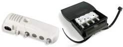 Kit préamplificateur de tête de mât TV 2 entrées UHF / 1 sortie réglable UHF/VHF - Fiche F