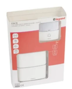 Kit Serénité carillon et sonnette sans fil Legrand 30 mélodies + MP3 alimentation par piles - blanc