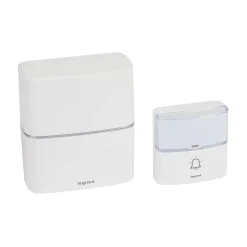 Kit Serénité carillon et sonnette sans fil Legrand 30 mélodies + MP3 alimentation par piles - blanc
