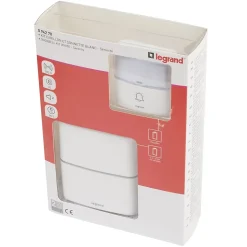 Kit Serénité carillon et sonnette sans fil Legrand 30 mélodies + MP3 alimentation par piles - blanc