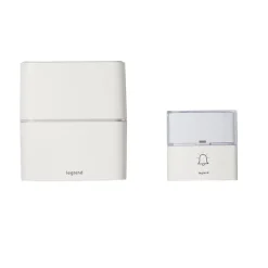 Kit Serénité carillon et sonnette sans fil Legrand 30 mélodies + MP3 alimentation par piles - blanc