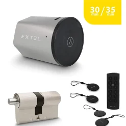 Kit Serrure Connectée Extel Lock + cylindre 30/35 mm + clavier sans fil + 2 badges supplémentaires