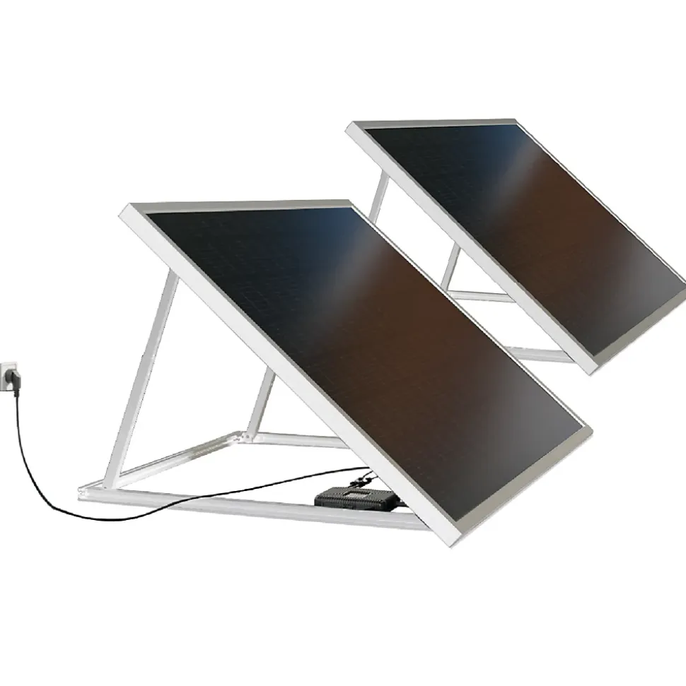 Kit Solaire KATEZER Connecté 840W - Prêt à Brancher - PV Bifacial - Installation Facile - Suivi Direct - Pose : Sol, Mur, Balcon