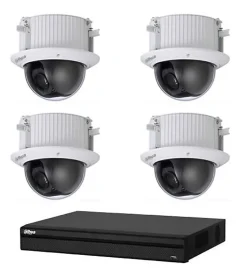 Kit Vidéosurveillance Enregistreur DVR 2 ports HDMI et 4 Caméras Dôme Analogiques HDCVI