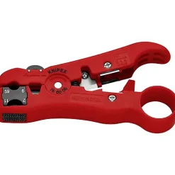 Knipex 16 60 06 SB - Dénudeur de câble coaxial universel, 125 mm, plastique