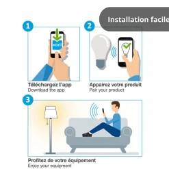 KOZii - Pack de 2 Ampoules LED connectées A60, culot E27, CCT avec prise connectée - KPACK2EE806GCCTPR