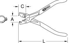 KS Tools - 115.1045 - Pince pour colliers Clic, 0-38 mm