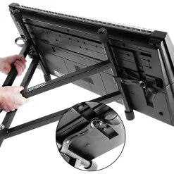 KS2B Support pour synthétiseur clavier Hauteur réglable de 33 à 98 cm Charge max 30 kg Vis et sangles de fixation Duronic
