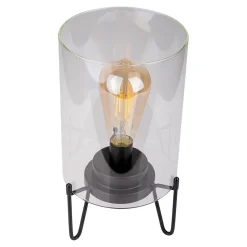 Lampe à piles 'LONNA' lampe de table pour l'extérieur, métal et verre, en noir, hauteur 28,5 cm