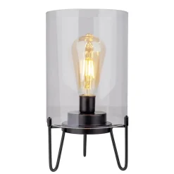 Lampe à piles 'LONNA' lampe de table pour l'extérieur, métal et verre, en noir, hauteur 28,5 cm