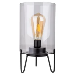 Lampe à piles 'LONNA' lampe de table pour l'extérieur, métal et verre, en noir, hauteur 28,5 cm