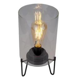 Lampe à piles 'LONNA' lampe de table pour l'extérieur, métal et verre, en noir, hauteur 28,5 cm