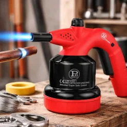 Lampe à souder à gaz 1350-C avec Système de gachette Breveté - Allumage Auto Sécurisé, Cartouche gaz 190g