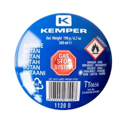 Lampe à souder à gaz Professionnelle Utilisation 360 degrés Chalumeau Gaz Allumage piezo 4 Cartouches gaz Perçables KEMPER