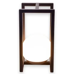 Lampe décoration LED KALI balcon terrasse table métal plastique noir LED fixes 30x16x16cm